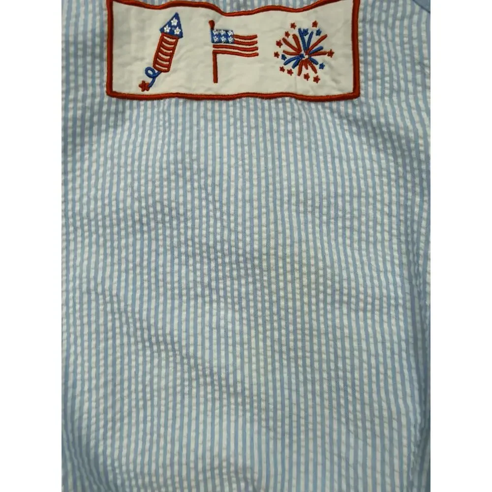 Smocked by Chic Patriotic Embroidered Bubble